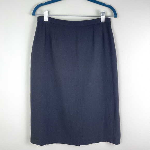 Max Mara Virgin Wool Pencil Skirt, Midi, Black, US Size 10/Medium, Made in Italy - Picture 2 of 10